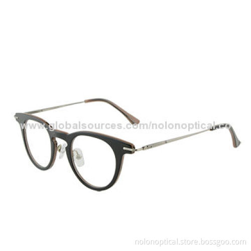 Round Frame with Black Outside, Brown Stripe Inside Acetate